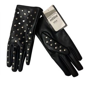 Map LEATHER EFFECT Motorcycle GLOVES WITH STUDS Women’s size M